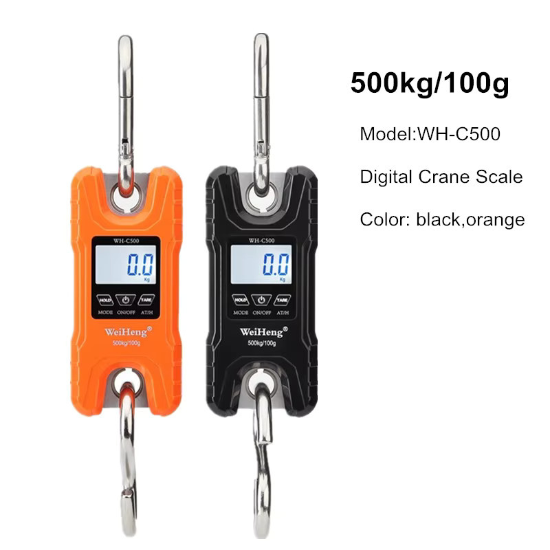 Digitale Kranwaage JUANJUAN aus Edelstahl mit LCD-Display als tragbare Hängehakenwaage für 200 kg, 300 kg oder 500 kg - Bild 1