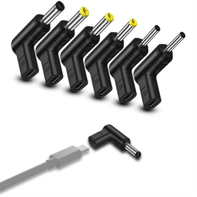 USB Typ-C auf DC-Stromanschluss-Adapter 5 V Buchse in Schwarz für Router, LED-Licht und Lautsprecher - Bild 1