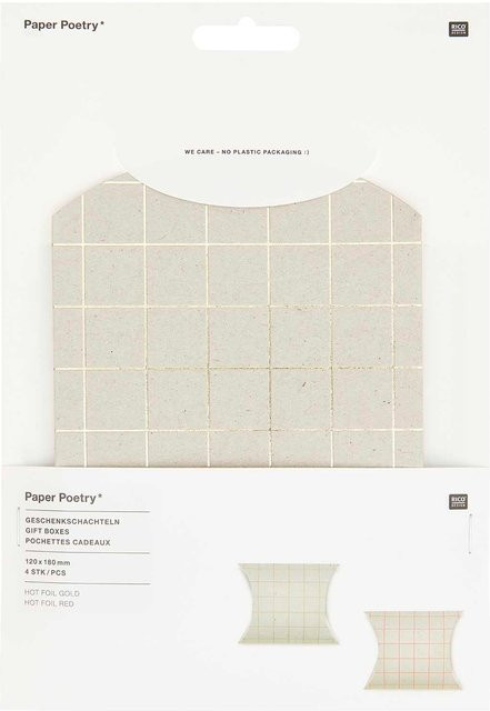 Rico Design Paper Poetry Geschenkschachteln Graukarton kariert, Farbe Grau, 4 Stück, B: 16 cm, H: 23 cm - Bild 1