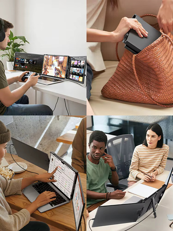 Dopesplay Triple Screen Extender für Laptop 15,6 Zoll, Full HD IPS Dual Monitor Displayverlängerung in Schwarz - Bild 6