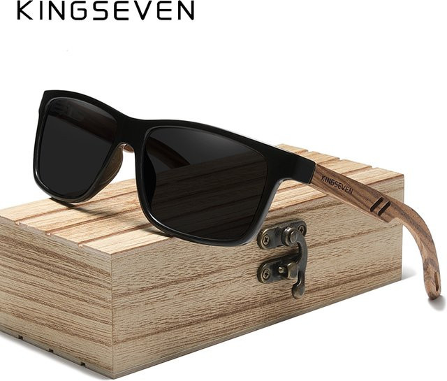 KINGSEVEN Sonnenbrille, Holz, quadratisch, Vollrand, multicolor, Unisex - Bild 1