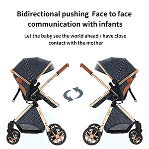 Luourzme 3-in-1 Kinderwagen mit Autositz und Buggy, faltbar, Grau - Bild 3
