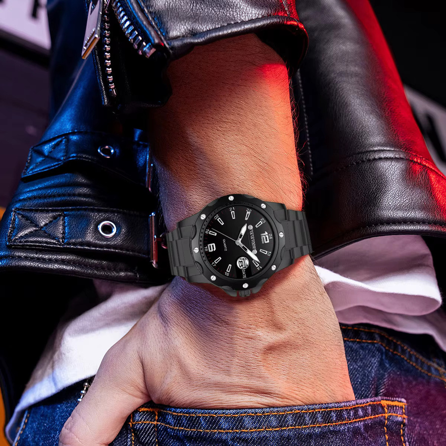 VA VA VOOM Armbanduhr Edelstahl, Quarz, 43 mm, Schwarz, Herren - Bild 4