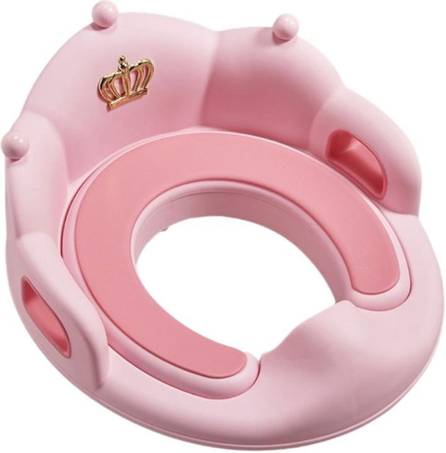 Baby Töpfchentraining Toilettensitz mit weichem Kissen, Griffen und Spritzschutz in Rosa - Bild 1