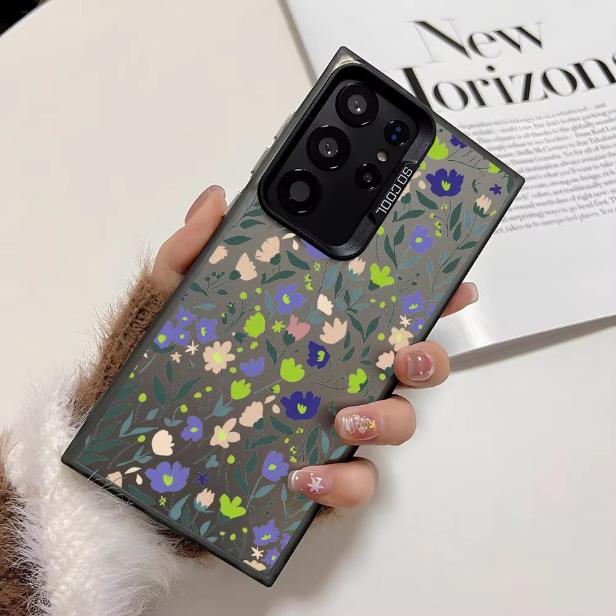 Stoßfeste Wildblumen Handyhülle für Samsung Galaxy S25 S24 S23 S22 S21 Ultra Plus in Bunt Matt aus Hartplastik - Bild 3