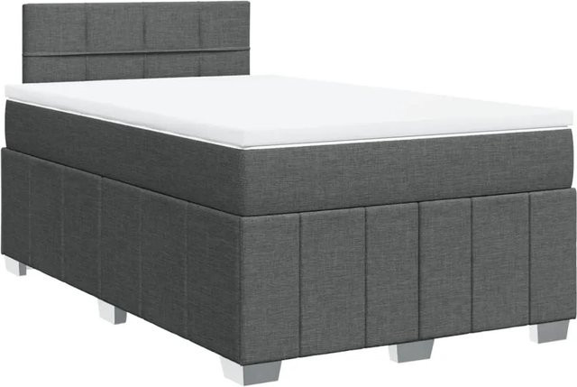 vidaXL Boxspringbett mit Matratze Hybrid-Design in Dunkelgrau, B/T: 120 x 190 cm - Bild 1