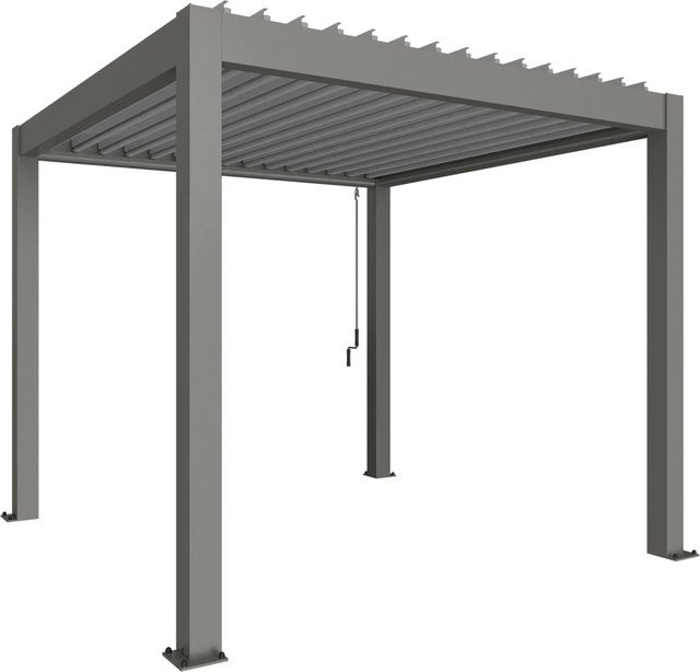 Biohort Pergola Lamellen-Dach modern in Grau und Silber-Metallic, B/H/T: 312 x 255 x 312 cm - Bild 1