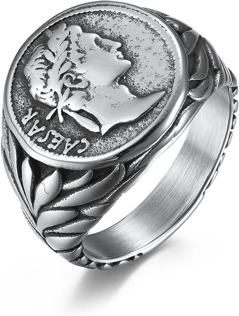 YIRAN Jewelry Edelstahlring, Silber, Herren, Größe 12 - Bild 1