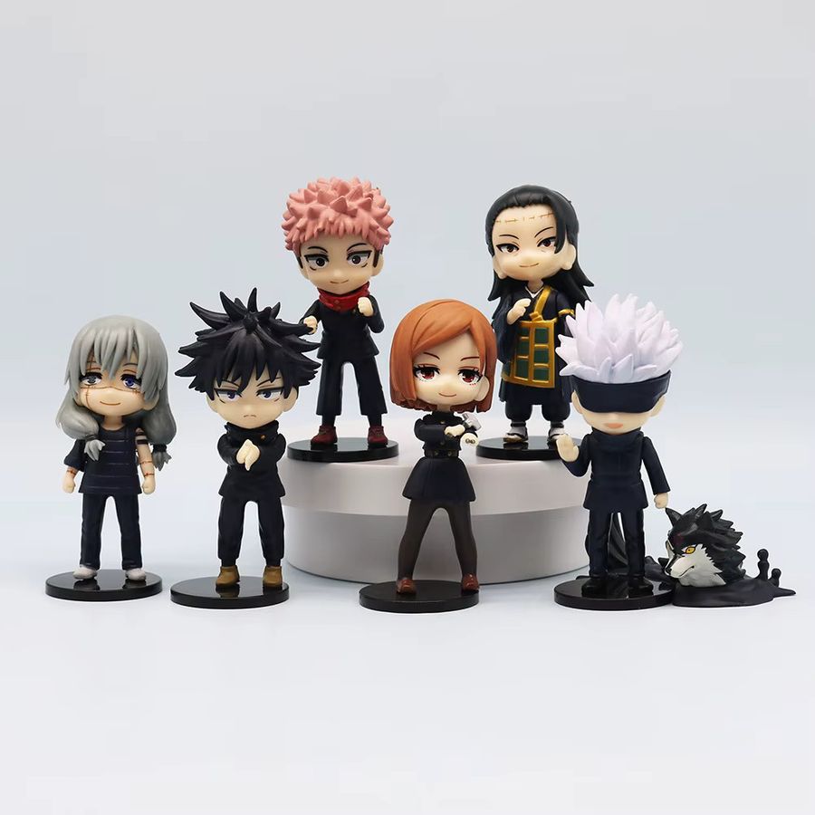 Bandai Jujutsu Kaisen Anime Figuren Set aus PVC, 7er Set mit Satoru Gojo, Ryomen Sukuna, Yuji Itadori und Nobara Kugisaki, Höhe: 9 cm, Multicolor - Bild 2