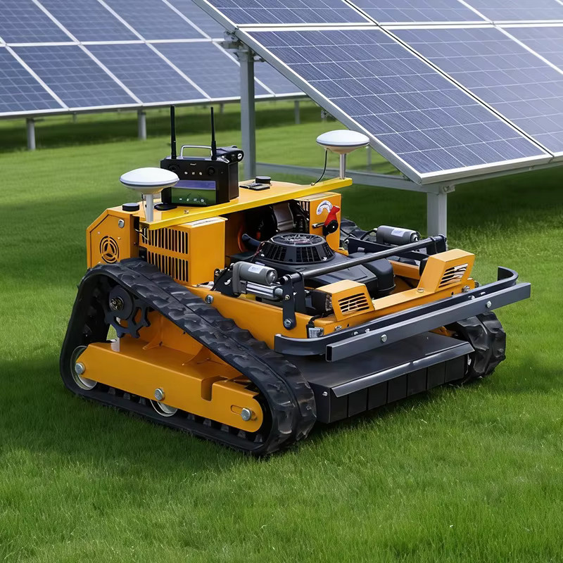 AIWEIYA ferngesteuerter Roboter-Rasenmäher mit GPS und Raupenantrieb für Hangflächen in Gelb - Bild 2