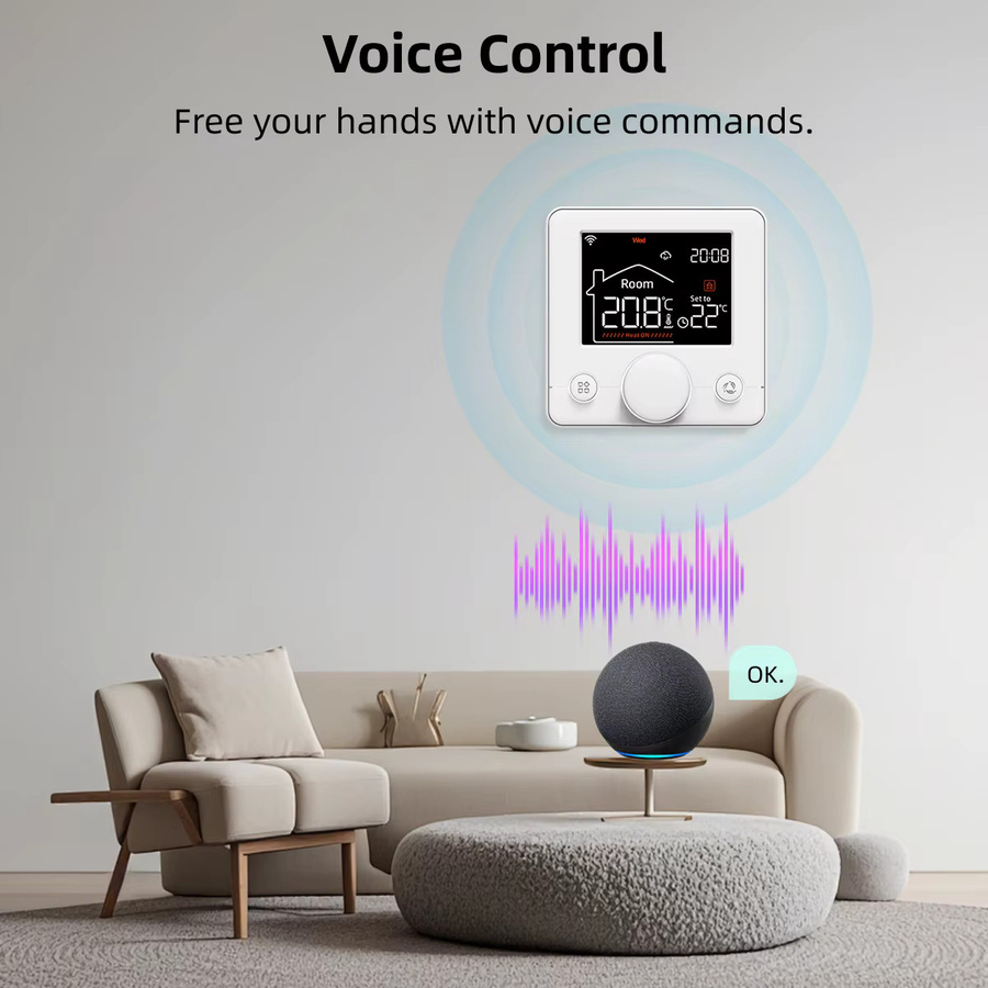 EZAIOT WiFi Tuya Smart Thermostat in Weiß zur Steuerung von Elektro-, Wasser- und Gasheizungen mit Google Home und Alexa Unterstützung - Bild 2