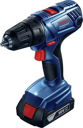 Bosch Professional GSR 18V-21 Akku-Bohrschrauber 18V mit 2 Akkus und Ladegerät in Blau/Schwarz/Rot - Bild 1