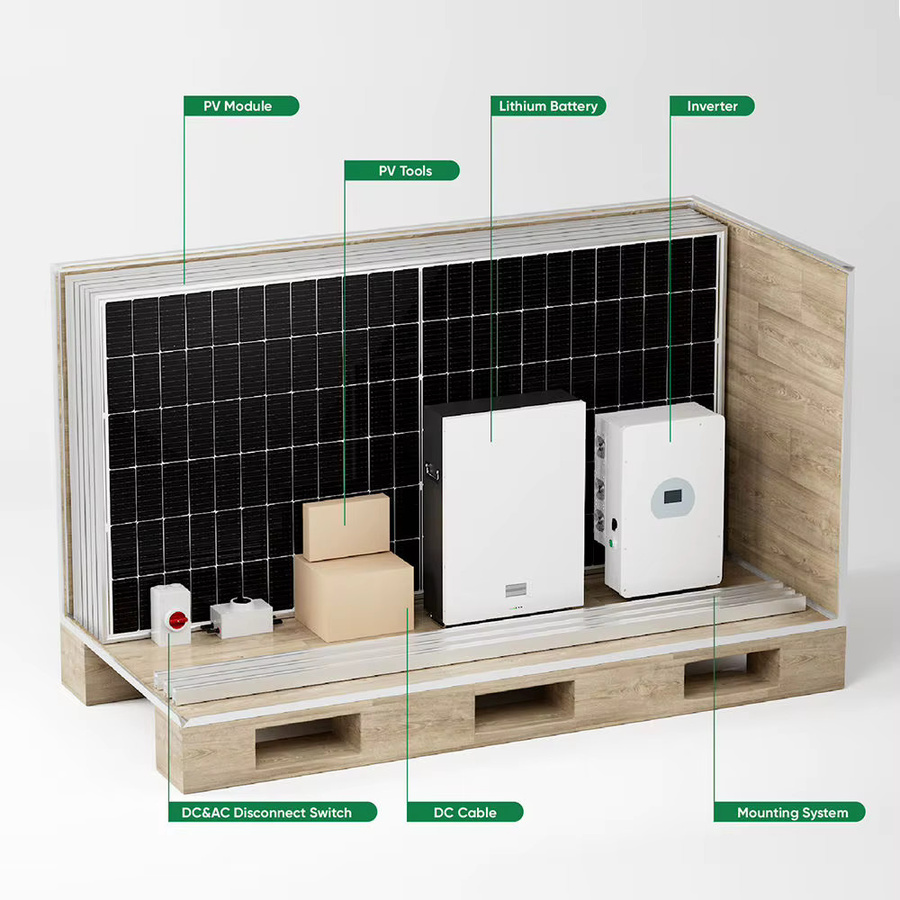 Residential Complete Hybrid Off Grid Solar Power System für dein Zuhause mit 5000W 5kW 10kW 20kW Solarpanel Energieanlage - Bild 4