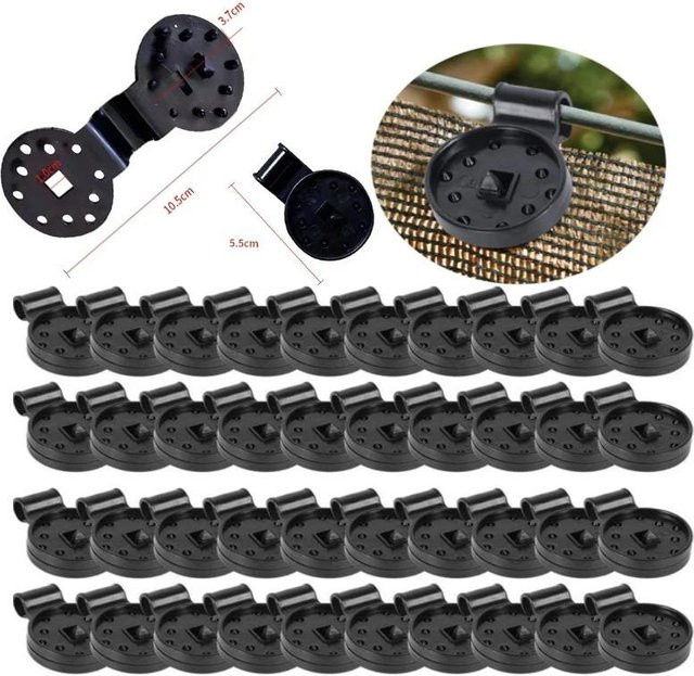 200 Stück LIUXING Schattentuch-Clips aus Kunststoff in Schwarz zur Befestigung von Sonnenschutz-Netzen für Garten und Gewächshaus - Bild 1