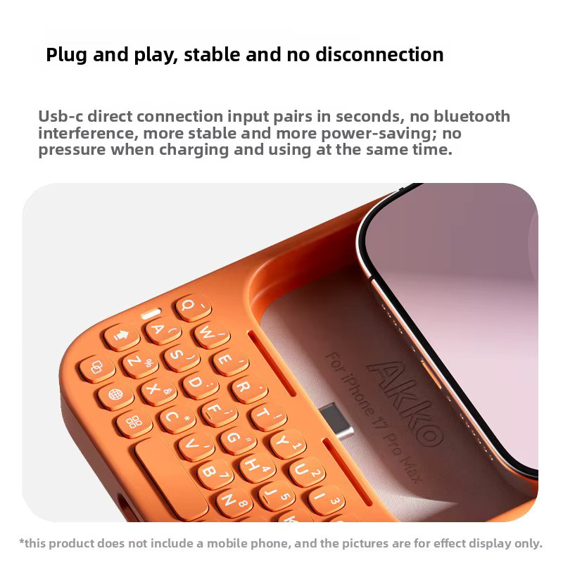 MetaKey All-in-One Handyhülle für iPhone 17 Pro Max in Blau mit integrierter mobiler Tastatur, Nachtlicht und MagSafe-kompatibler magnetischer Ladeschutzabdeckung - Bild 4