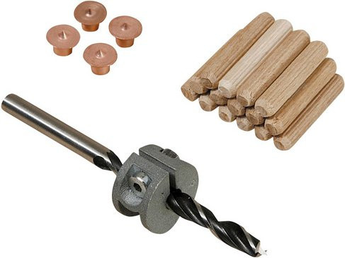 Wolfcraft Dübel-Set 2917000 für Holz und Metall in Beige und Schwarz mit 8 mm Durchmesser - Bild 1