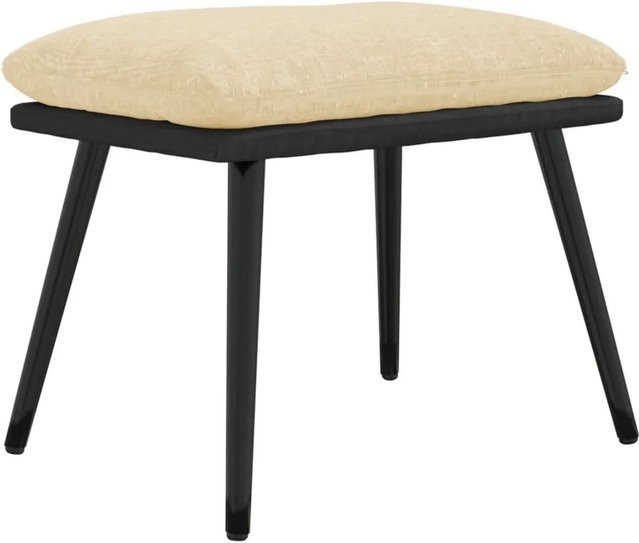 vidaXL Fußhocker Modell 3 in Beige aus Stoff und Kunstleder mit Metallgestell, B/T/H: 45 x 29,5 x 39 cm - Bild 1