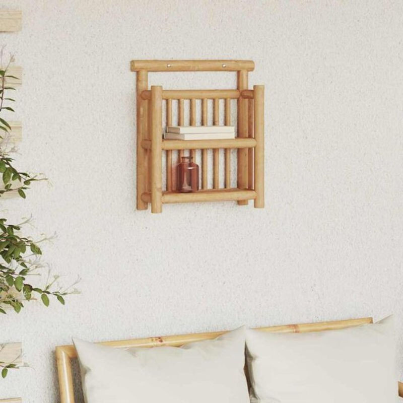 Vidaxl Wandregal aus Bambus in Braun mit Speicherfunktion, Modern und Minimalistisch, B/T/H: 40 x 13 x 44 cm - Bild 1