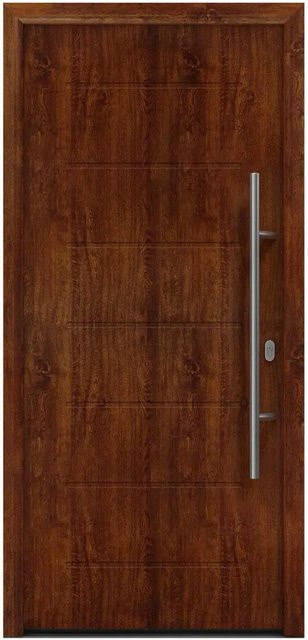 EcoStar Haustür Isopro IP 015 in Dark Oak, Farbe: Braun, B: 110 cm, H: 210 cm, DIN Rechts - Bild 1