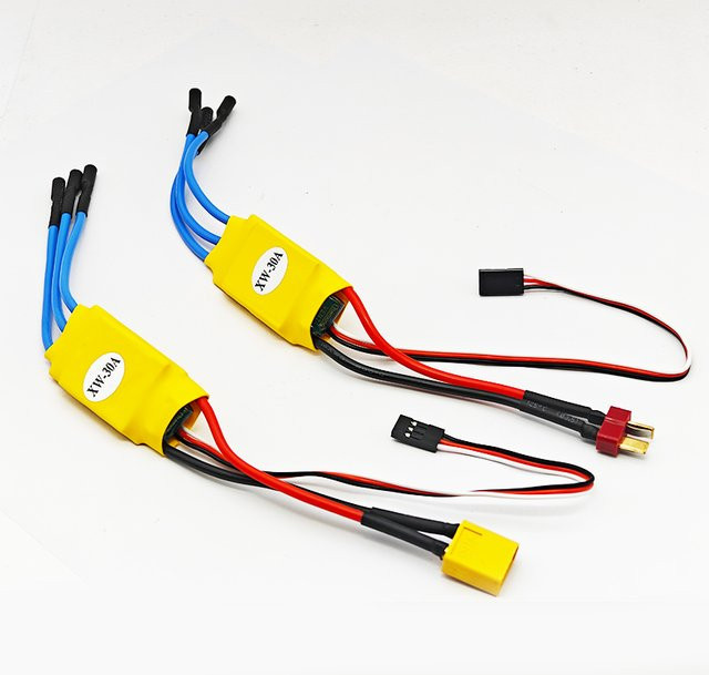 XXD 30A ESC Bürstenloser Motor Speed Controller mit BEC und XT60/T Stecker für 2-3S Lipo RC Drohnen wie QAV210 F450 F550 in Gelb - Bild 1