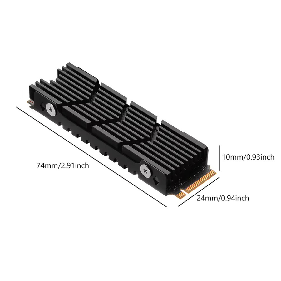 ATUOTIN M.2 2280 SSD-Kühler M2 PRO Heatsink aus Voll-Aluminium in Schwarz mit thermischem Silikonpad für NVMe M.2 SSD und PS5 zur Wärmeableitung - Bild 4