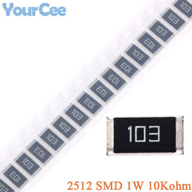 Your Cee SMD-Chip-Widerstand 10kOhm 2512 1W 5% Schwarz - Bild 1