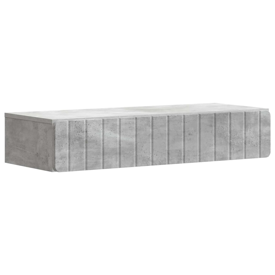 vidaXL Wandmontierter Beistelltisch in Betongrau, modern und rechteckig, B/T/H: 87,5 x 34,5 x 17 cm - Bild 2
