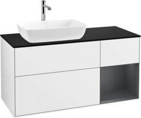 V&B Waschtischunterschrank Finion mit Wandbeleuchtung, Farbe Weiß lackiert, Breite: 120 cm, Tiefe: 50,1 cm, Höhe: 50,1 cm - Bild 1