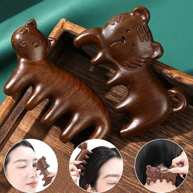 Handgeschnitzter Sandelholz-Massagekamm, Unisex - Bild 1