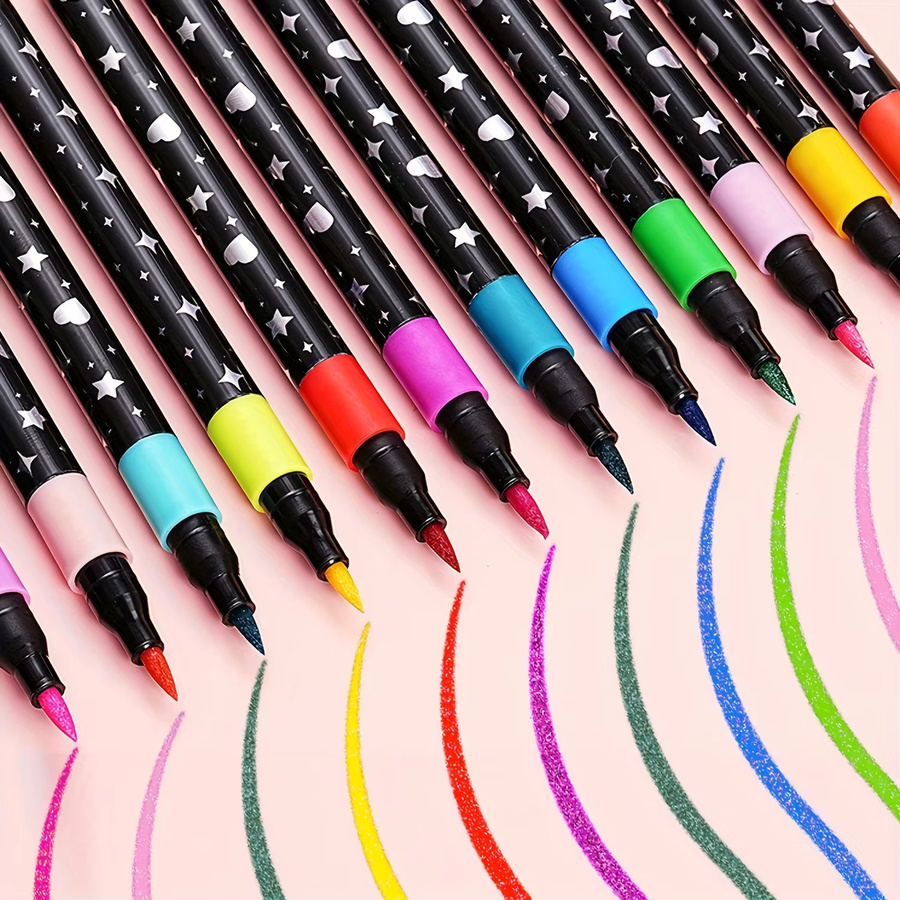 48 farbige Glitzerstifte auf Wasserbasis für Graffiti und professionelle Kunst mit Bullet-Spitze in Multicolour - Bild 3
