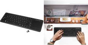 Logilink Kabellose Tastatur mit Touchpad und Scissor-Key-Tastenschaltern in Schwarz (QWERTZ DE) - Bild 1