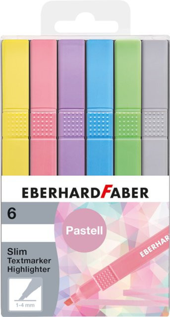Eberhard Faber Textmarker Slim Pastell in Multicolour, 6 Stück - Bild 1