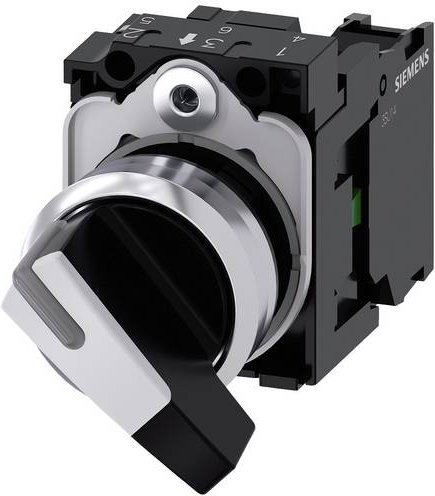 Siemens Knebelschalter 3SU1150-2CF60-1BA0 in Schwarz und Weiß aus Metall - Bild 1