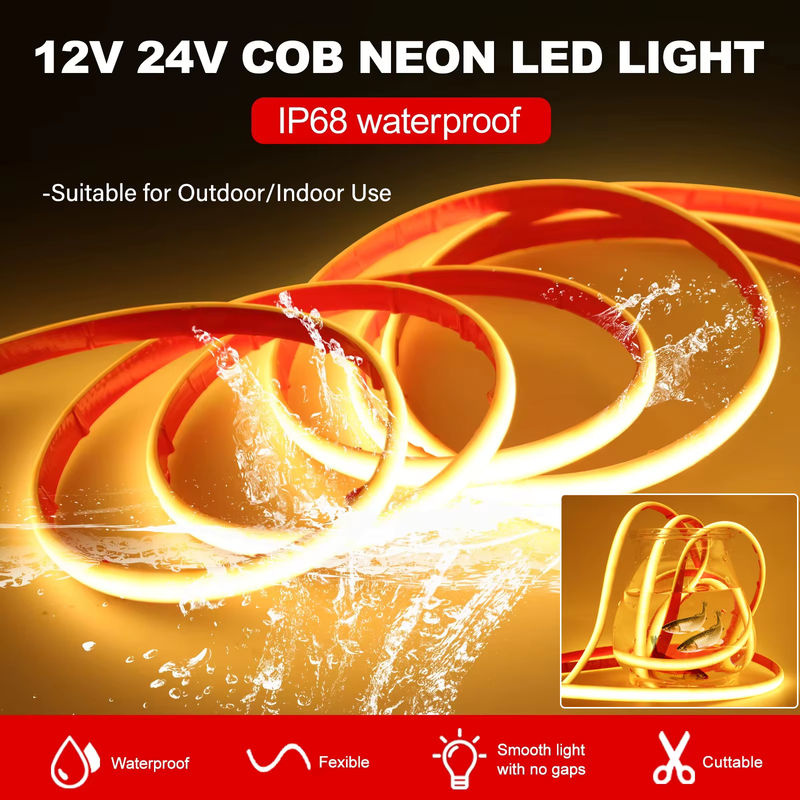 GAHADA COB-LED-Streifenlicht IP68 Wasserdicht, RGBW Lineares Neonlicht für Raum und Garten, Transparent mit Silikongehäuse - Bild 3