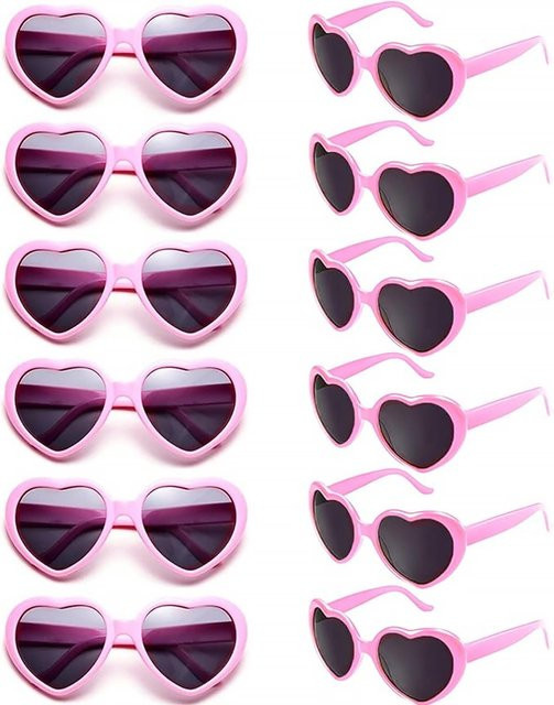 Yiran Health & Beauty Sonnenbrille Herzform, Kunststoff, pink, Unisex - Bild 1