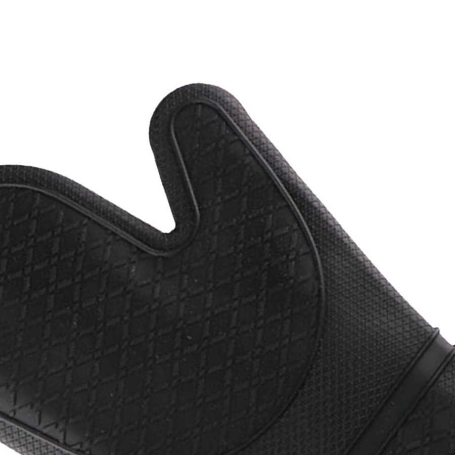 KONNWEI Hitzebeständige Ofenhandschuhe aus verdicktem Silikon mit Baumwollfutter in Schwarz - Bild 7
