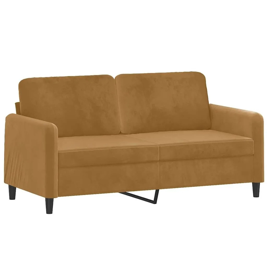 vidaXL 2-Sitzer-Sofa in Braun aus Samt mit Metallrahmen für dein Wohnzimmer - Bild 2