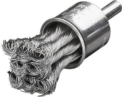 Lessmann Gezopfte Pinselbürste aus Edelstahl in Silber, Durchmesser: 28 mm, Borstenstärke: 0,35 mm - Bild 1