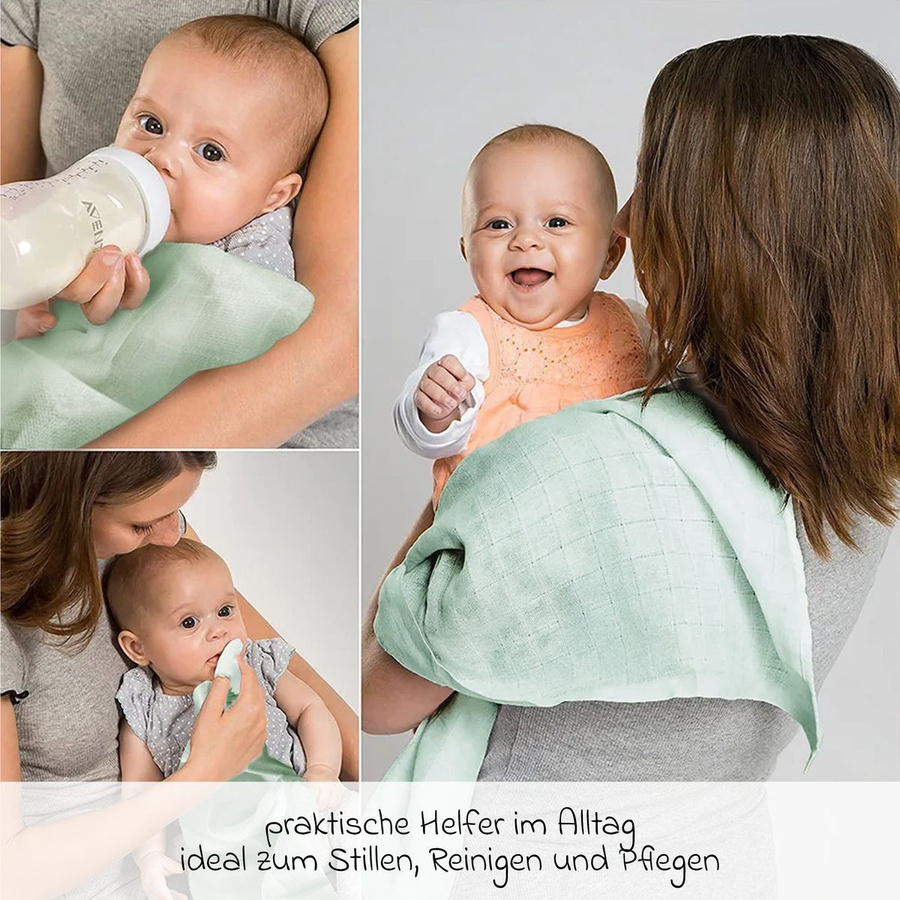 Makian Mullwindel 10er Pack in Mint, 80 x 80 cm - Bild 2