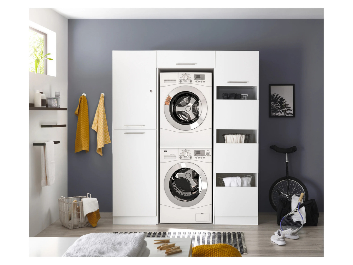 Respekta Hauswirtschaftsraum Set Clara Waschmaschinenschrank in Weiß Matt, B/H/T: 167,4 x 200 x 67,6 cm - Bild 2