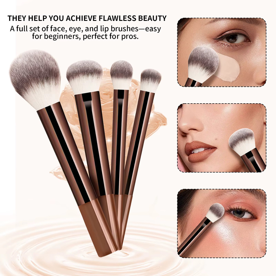 Ronshadow Make-up-Pinsel-Set mit Beauty-Schwamm, 6-teilig, Unisex - Bild 5