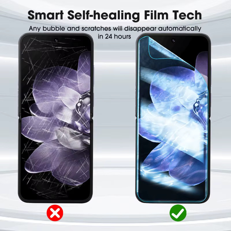 9 in 1 TPU Hydrogel Displayschutzfolie für Xiaomi Mi Mix Flip, transparent, vollflächiger Schutz für Vorder- und Rückseite - Bild 3