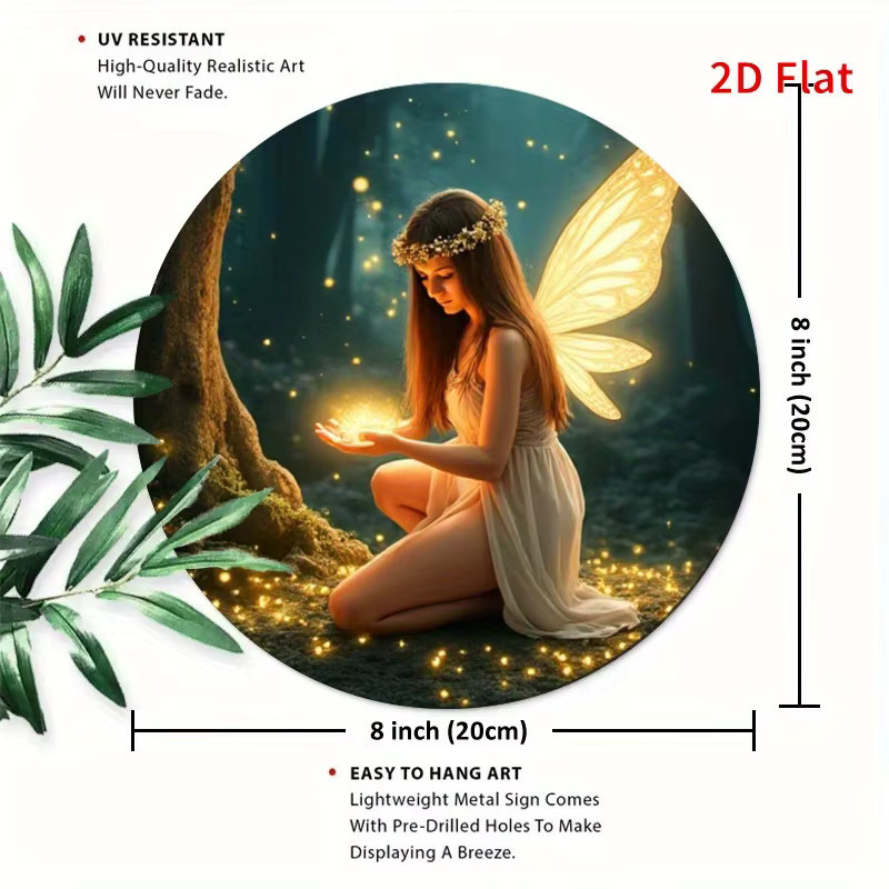 Rundes Metallschild HELLOYOUNG Enchanted Forest Elf in Multicolour, Durchmesser: 20 cm - Bild 2