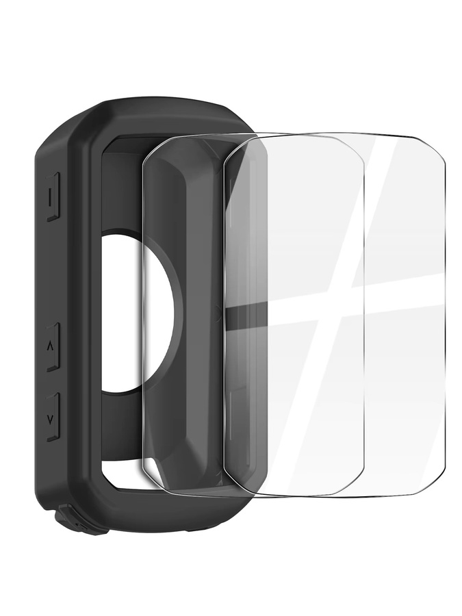 ONM Schutzset für Garmin Edge 550 850 mit Silikonhülle und gehärteter Displayschutzfolie in Schwarz und Weiß - Bild 7