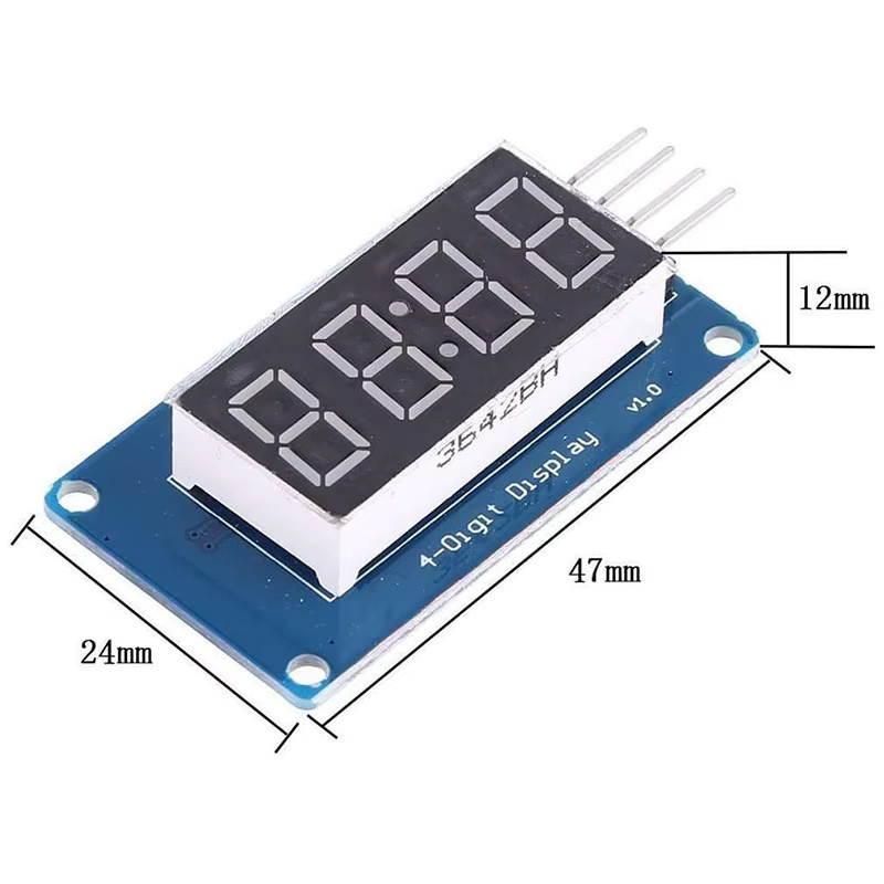 AOKIN TM1637 Digitales LED-Anzeigemodul mit 4 Bits und 7-Segment-Anzeige für Arduino, rote Anode, 0,36 Zoll - Bild 2