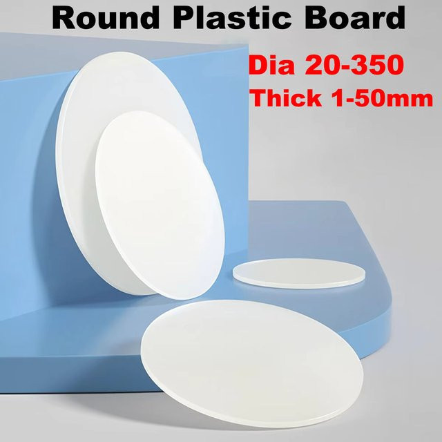 Weiße runde Polypropylenplatte aus Kunststoff, Durchmesser: 120 mm, Dicke: 2 mm - Bild 1