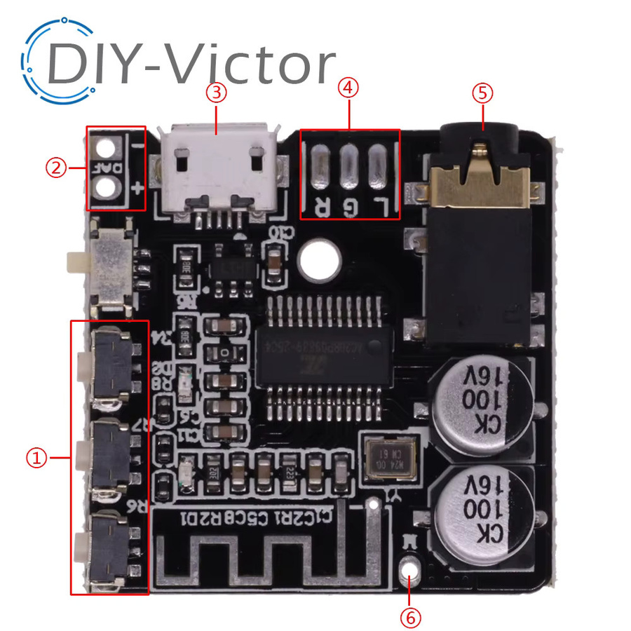 XY-WRBT Bluetooth Audio Receiver Board Bluetooth 4.1 und 5.0 Pro Wireless Stereo Musik Modul mit MP3 Verlustfreiem Decoder - Bild 3