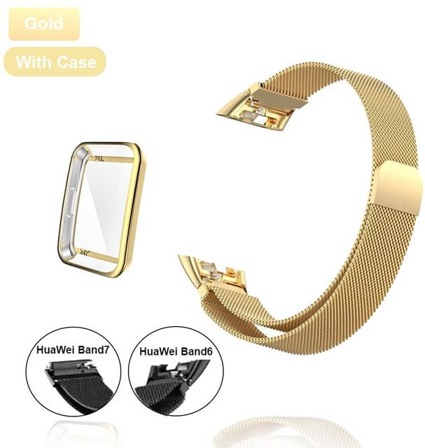 Uhrenarmband Huawei Band 6, 7, Honor 6, Kunststoff, Gold, Unisex - Bild 1
