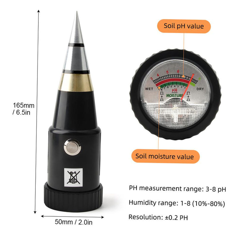 Kkmoon 2-in-1 Boden-pH- und Feuchtigkeitsmesser mit Zeiger in Schwarz - Bild 7