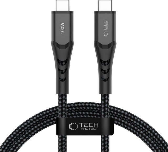 Tech-Protect UB11T Ultraboost USB-C Daten- und Ladekabel, 100W, Schwarz, 1m - Bild 1